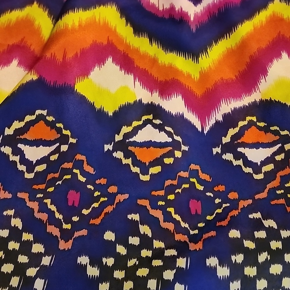 Bold Retro Aztec Neon/Abstract Pattern Oversized Plus Size Cami Tank - Picture 4 of 4